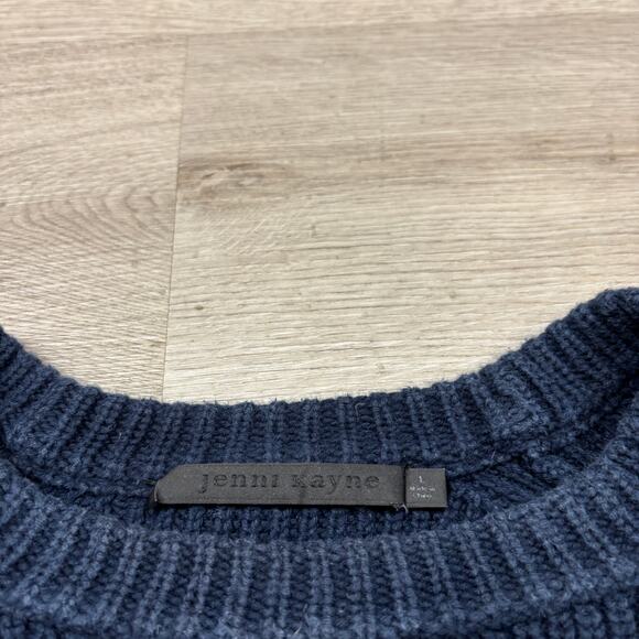 Jenni Kayne Cotton Knit Fisherman Sweater Women's Large Cottagecore Preppy - Picture 4 of 9